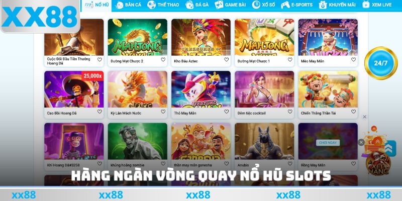 Hàng ngàn vòng quay nổ hũ Slots với quỹ thưởng Jackpot